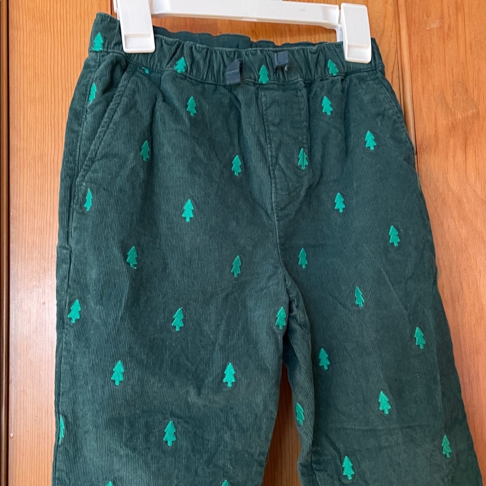 Hanna Andersson Corduroy Pants Forest Green Evergreen Tree Adjustable size 6/7 - Picture 2 of 7